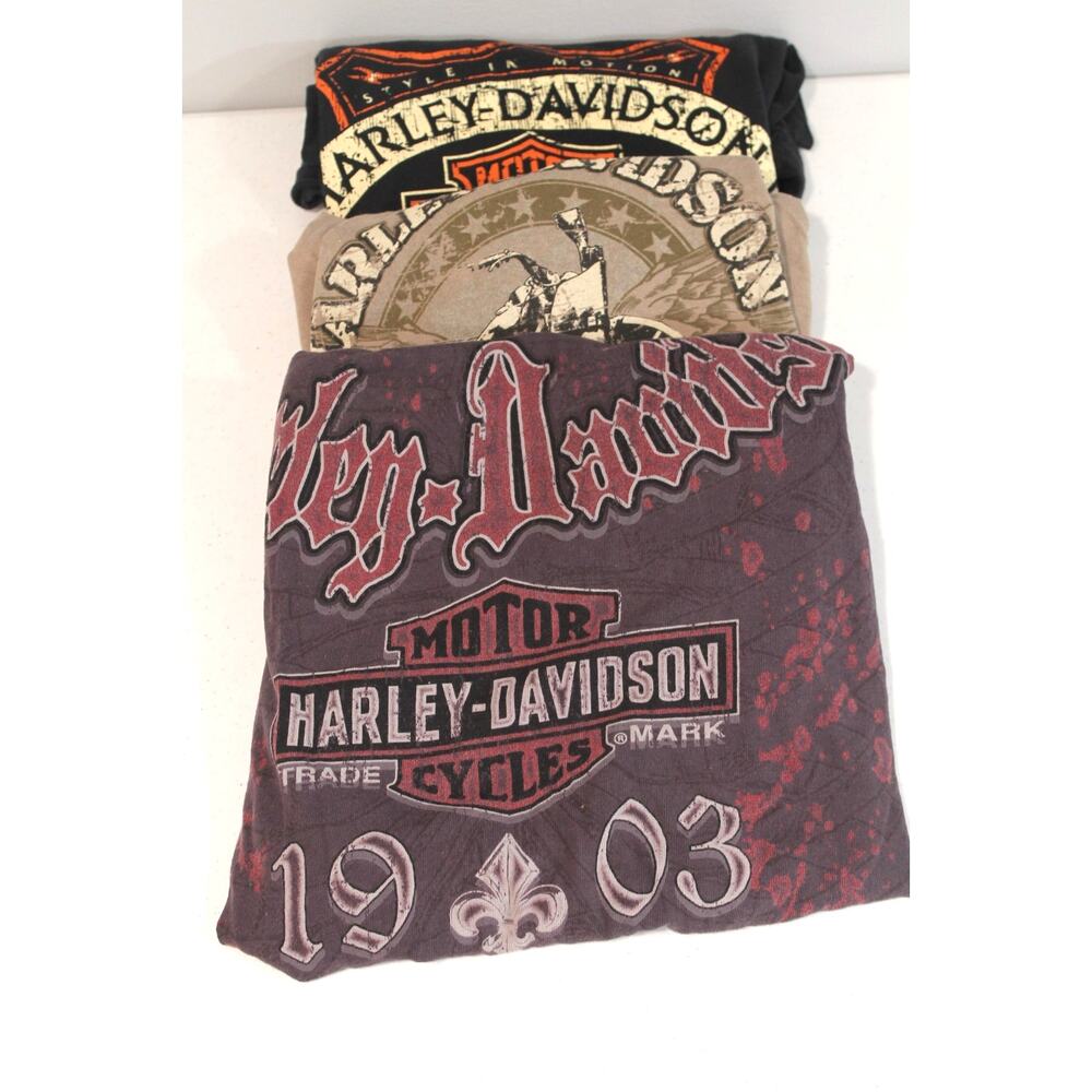Harley Davidson Graphic T-Shirts Lot of 3 Featuring Boston Philly Kentucky sizeM
